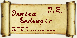 Danica Radonjić vizit kartica